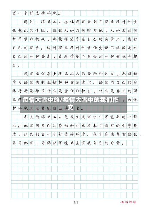 疫情大雪中的/疫情大雪中的我们作文-第2张图片