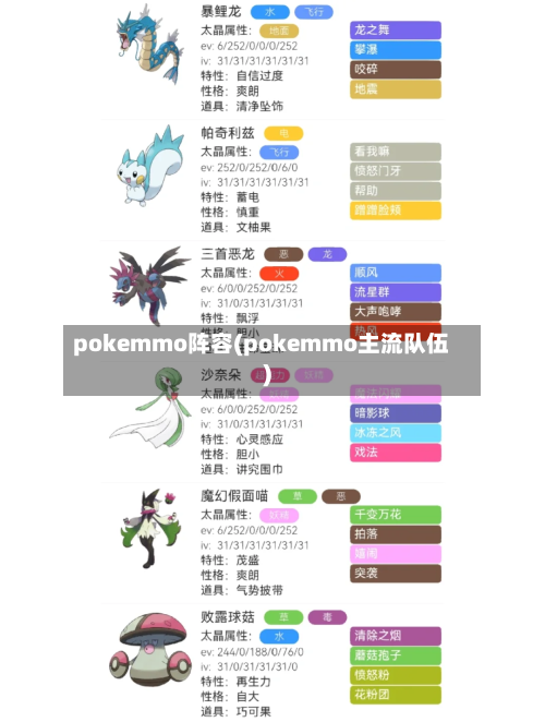 pokemmo阵容(pokemmo主流队伍)-第2张图片