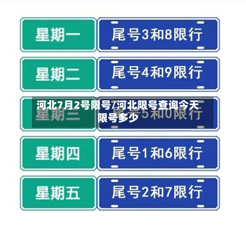 河北7月2号限号/河北限号查询今天限号多少-第2张图片