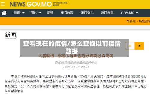 查看现在的疫情/怎么查询以前疫情数据