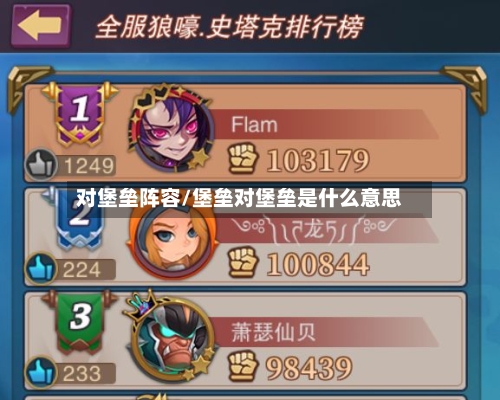对堡垒阵容/堡垒对堡垒是什么意思-第2张图片