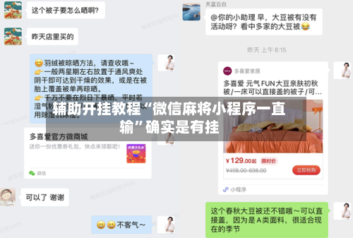 辅助开挂教程“微信麻将小程序一直输”确实是有挂-第2张图片