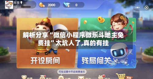 解析分享“微信小程序微乐斗地主免费挂”太坑人了,真的有挂-第2张图片