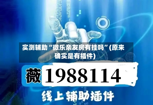 实测辅助“微乐亲友房有挂吗”(原来确实是有插件)
