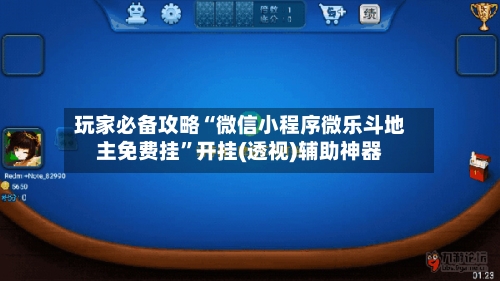 玩家必备攻略“微信小程序微乐斗地主免费挂	”开挂(透视)辅助神器-第2张图片
