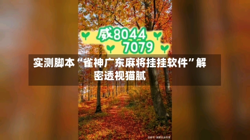实测脚本“雀神广东麻将挂挂软件”解密透视猫腻