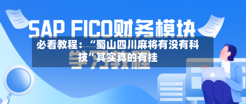必看教程：“蜀山四川麻将有没有科技”其实真的有挂-第3张图片
