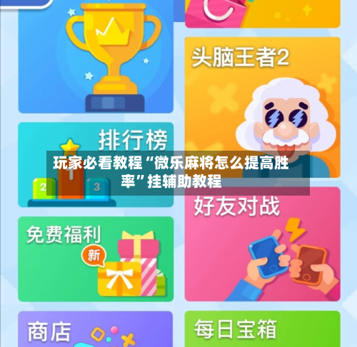 玩家必看教程“微乐麻将怎么提高胜率”挂辅助教程-第3张图片