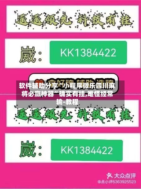 软件辅助分享“小程序微乐四川麻将必赢神器”确实有挂,难怪经常输-教程-第2张图片