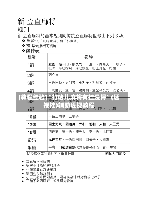 [教程经验]“打哈儿麻将有挂没得”(透视挂)辅助透视教程-第2张图片