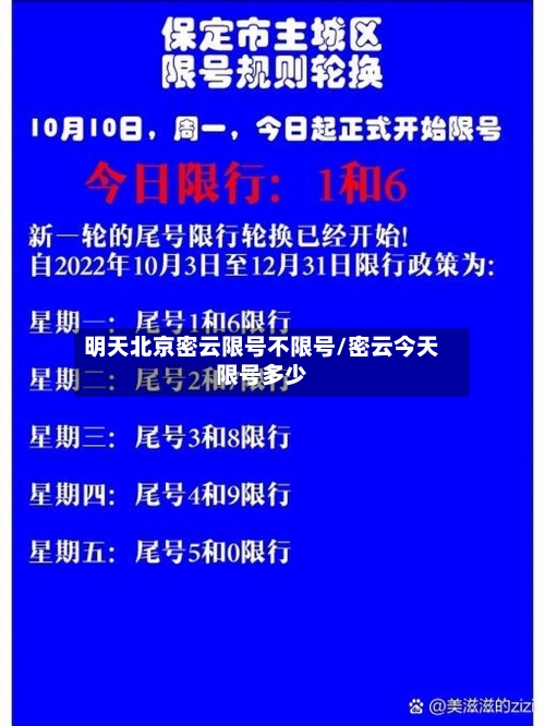 明天北京密云限号不限号/密云今天限号多少