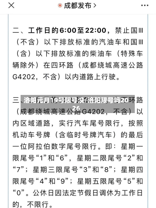 洛阳元月19号限号没/洛阳限号吗2026